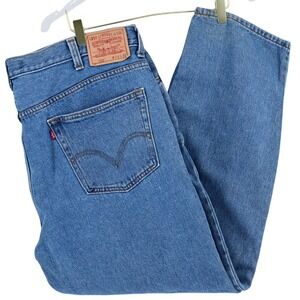 Levi's 550 Relaxed Fit Mens Jeans 44x32 Blue Denim Timeless Classic Red Tab